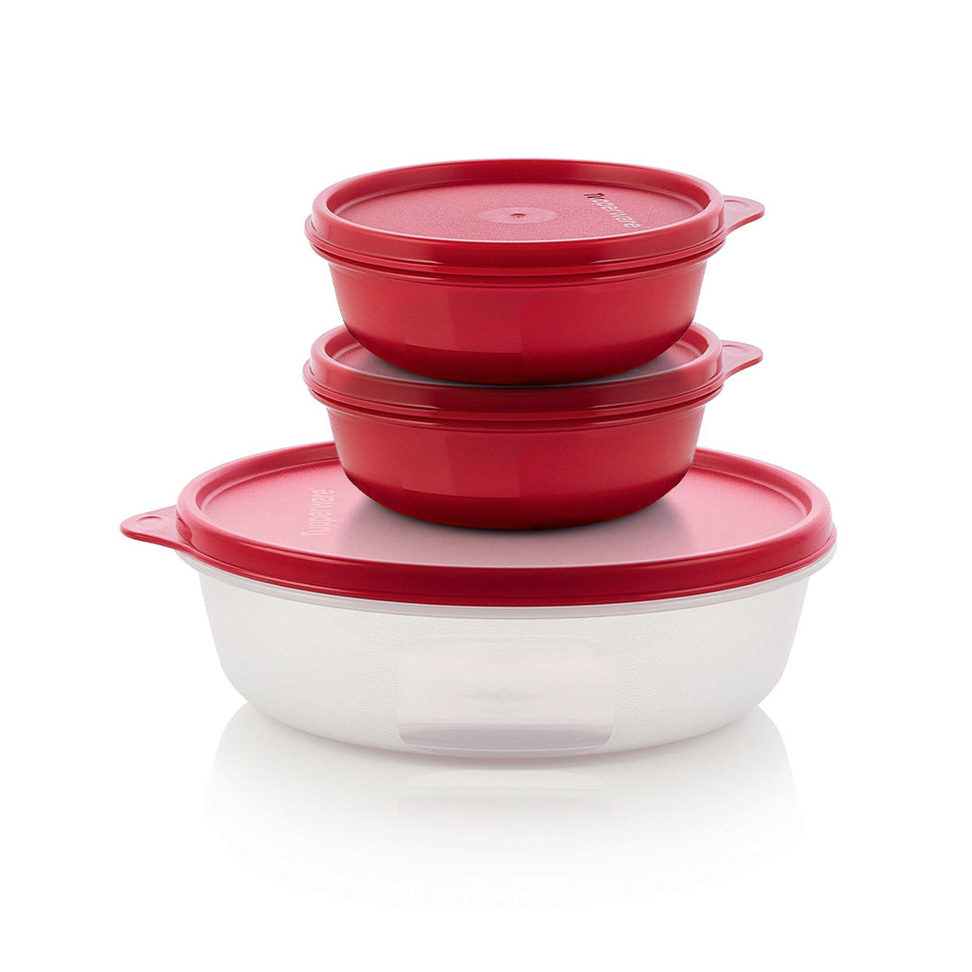 Fridge Red Bowls Set 300 ml (2) + 1L